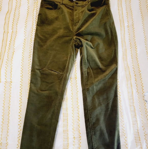 LOFT Corduroy Skinny High Rise Olive Green Pants Size 12 NWT - Picture 4 of 5